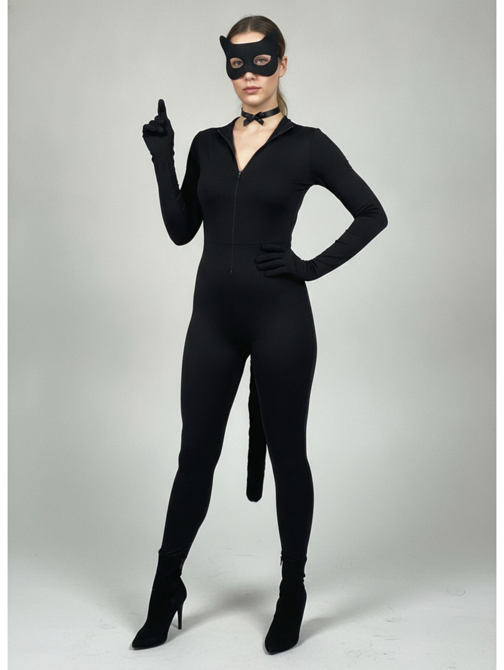NIB Black Cat Costume Set with Mask, Gloves, Tail, & Collar